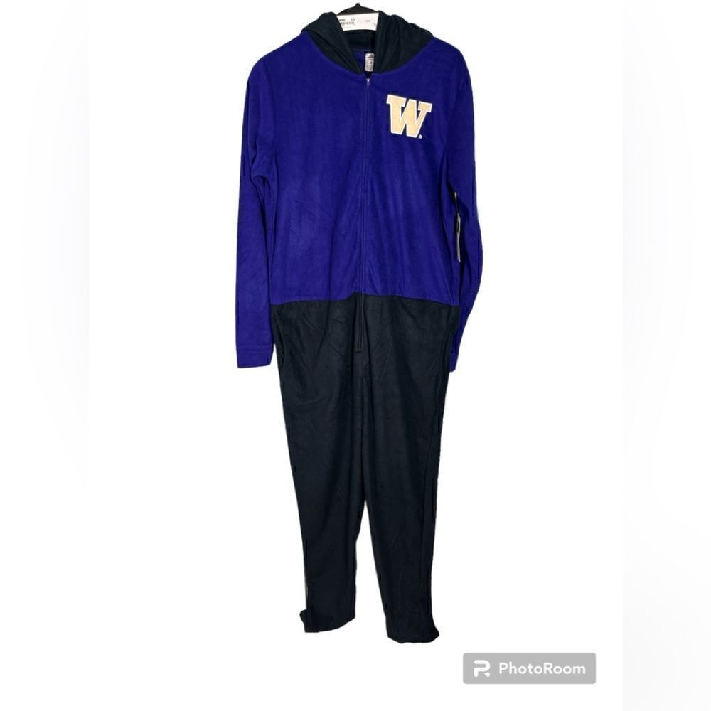 UW University of Washington Husky Onesie Purple w/husky hood Medium